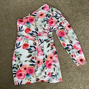 Floral one shoulder dress